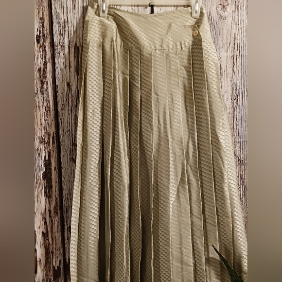 80s Vintage Jac Dale Silver Pleated Maxi Skirt - Picture 3 of 16